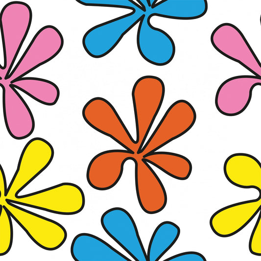 Fleurs abstraites dans le style Haring de Keith - Le Monde De Lélia