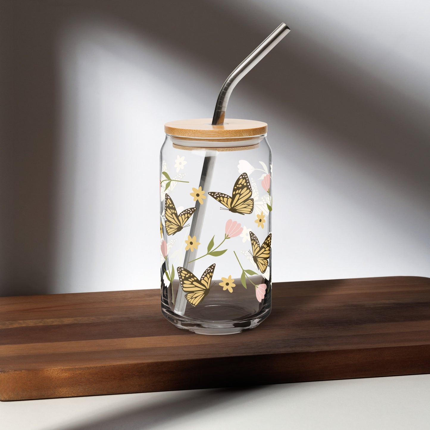 Verre en forme de canette - Papillon