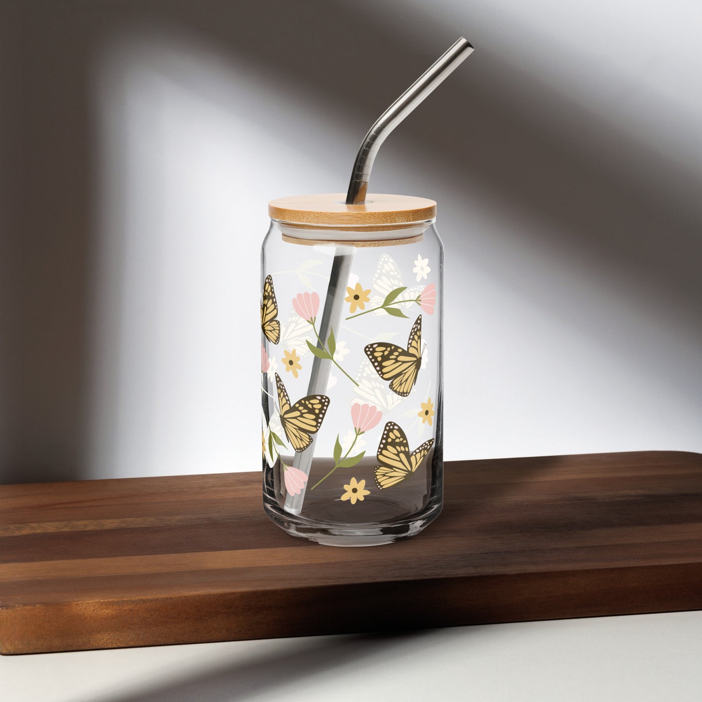 Verre en forme de canette - Papillon